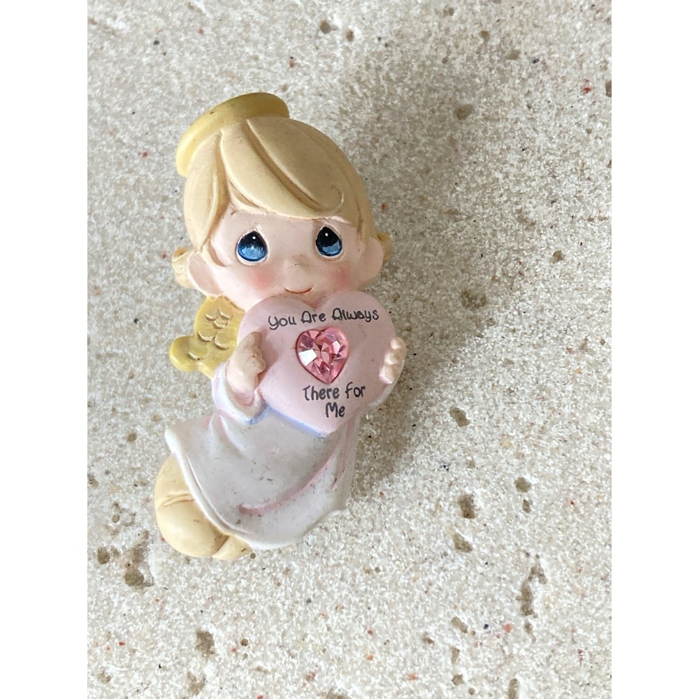 Precious Moments Angel Brooch You Are Always There For Me Pink Heart Rhinestone